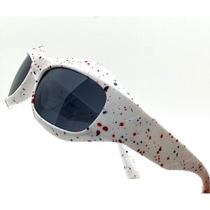 Sunglasses White Frame Black Lens Festival Street Shades Sports Lentes Gafas